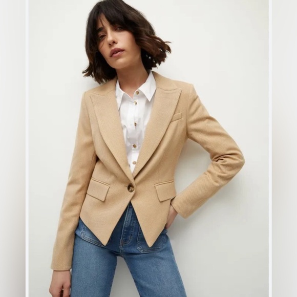 VERONICA BEARD ‘Hosanna’ Dickey Jacket in Dark Camel. Plus Size 12/14. Luxury 👑 - Picture 1 of 4